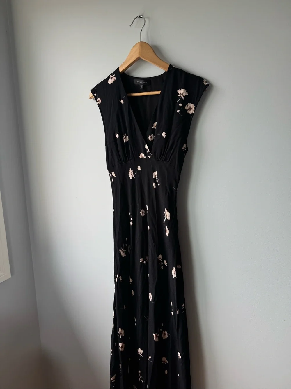Dynamite Black Maxi Dress with Blush Floral Print - Picture 4 of 5